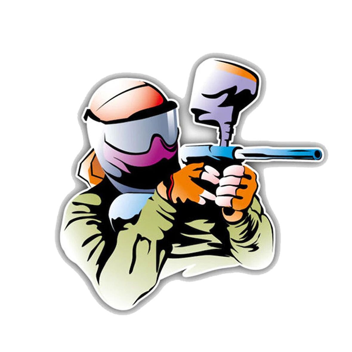 Paintball oyuncu araba Sticker Etiket 18CM