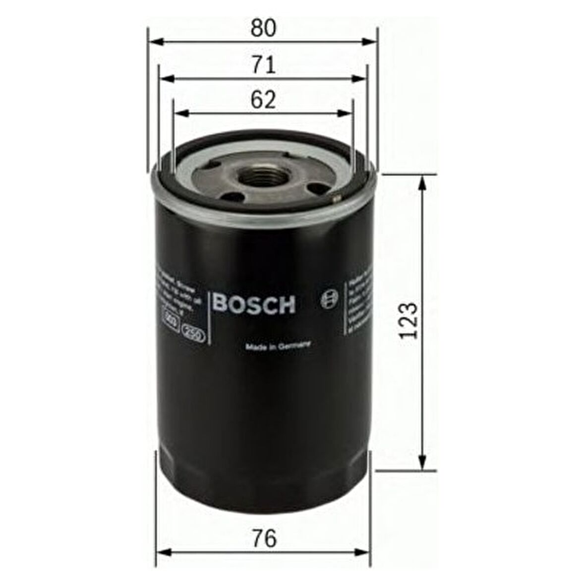 Bosch Yağ Filtresi Golfıv Caddy 1.5 1.6 1.8 93