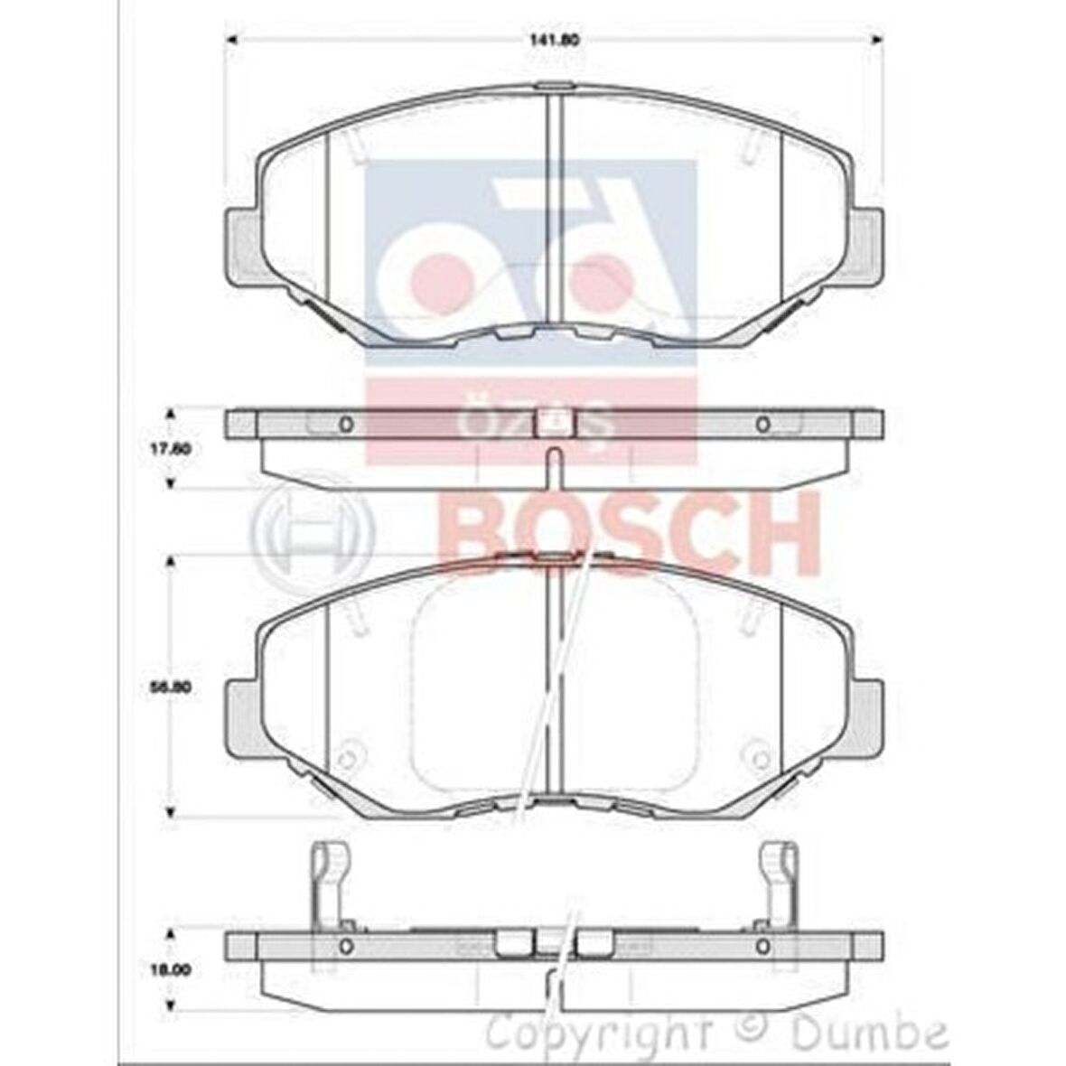Bosch Fren Balatası Ön 142Mm Cr V II 2.0 02
