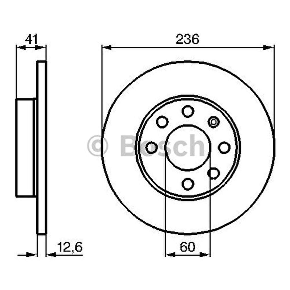Bosch Fren Diski Ön 6D 236Mm Corsa B Vectra A B 95