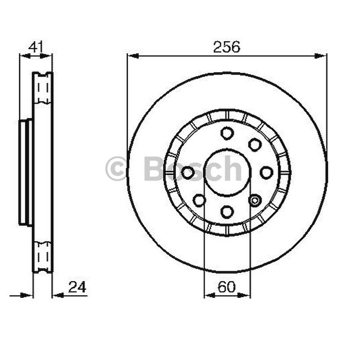 Bosch Fren Diski Ön 6D 256Mm Astra F Vectra A B 00