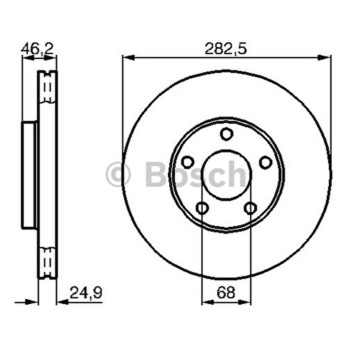 Bosch Fren Diski Ön 5D 282Mm Passat 96 00