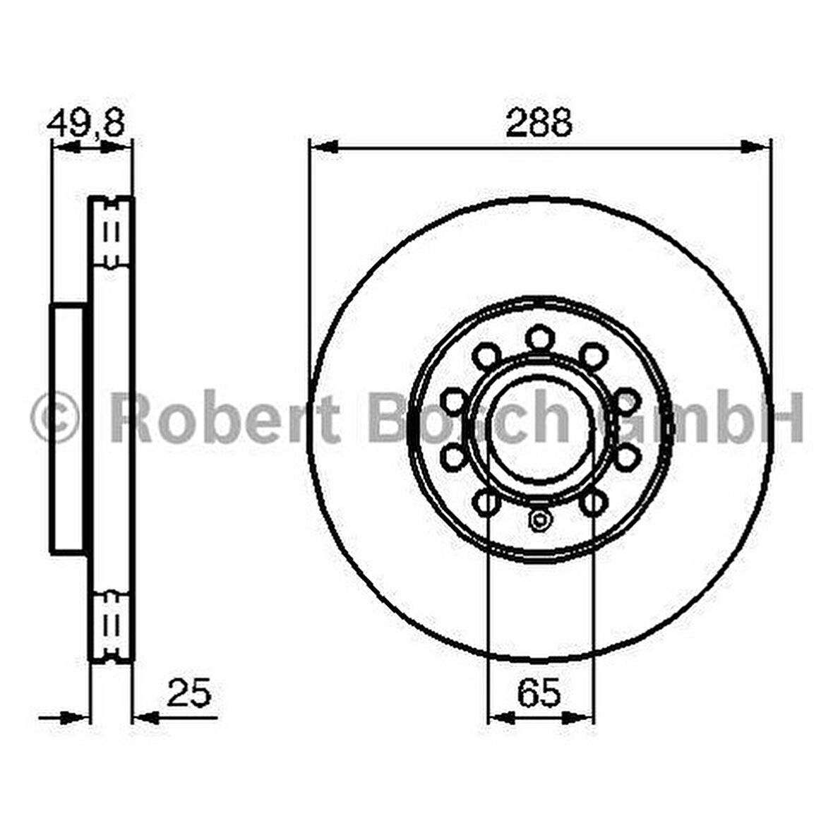 Bosch Fren Diski Ön 9D 289Mm Caddy III Golf V Touran 03