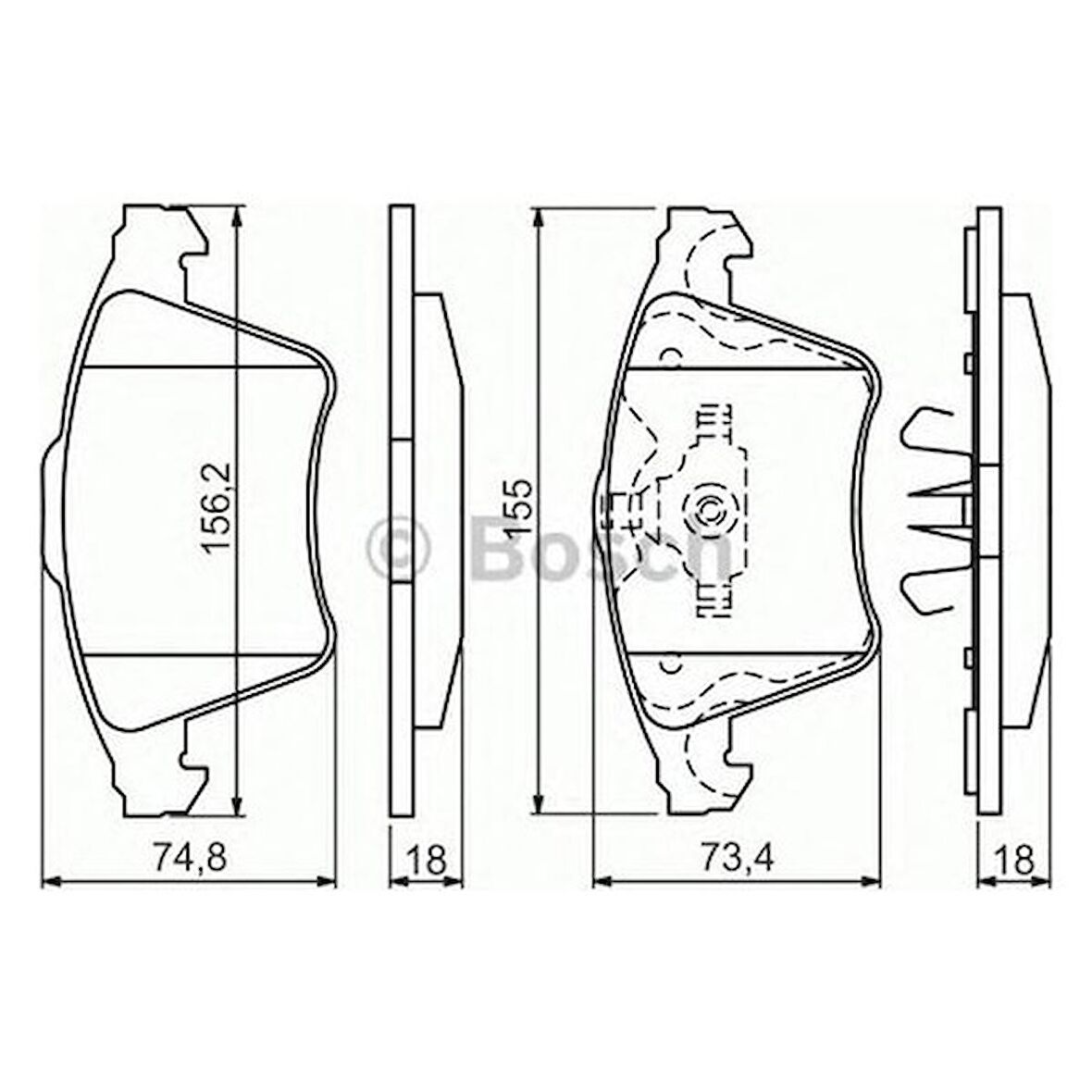 Bosch Fren Balatası Ön 156Mm T5 03 16 Inc