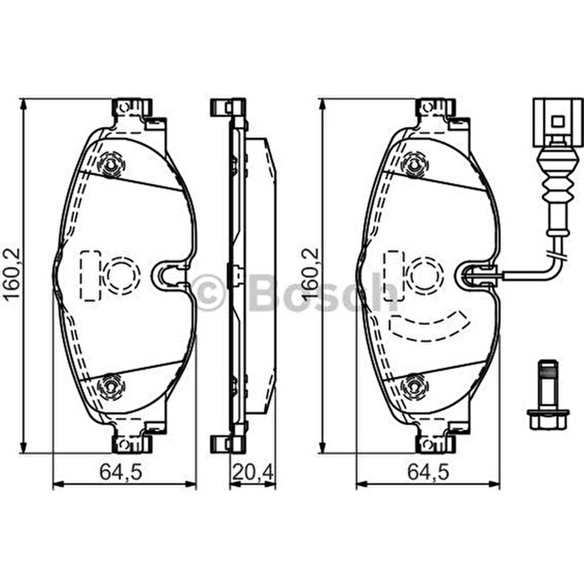 Bosch Fren Balatası Ön 160Mm Golf Iv 1.0 Tsı 15