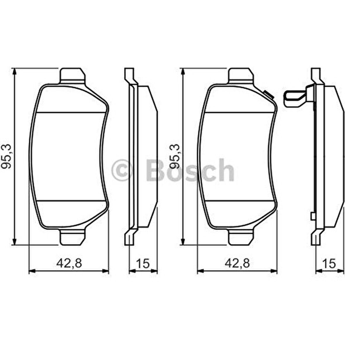 Bosch Fren Balatası Arka 95Mm Astra G 98 H 04 Ceed Sw 1.4 10