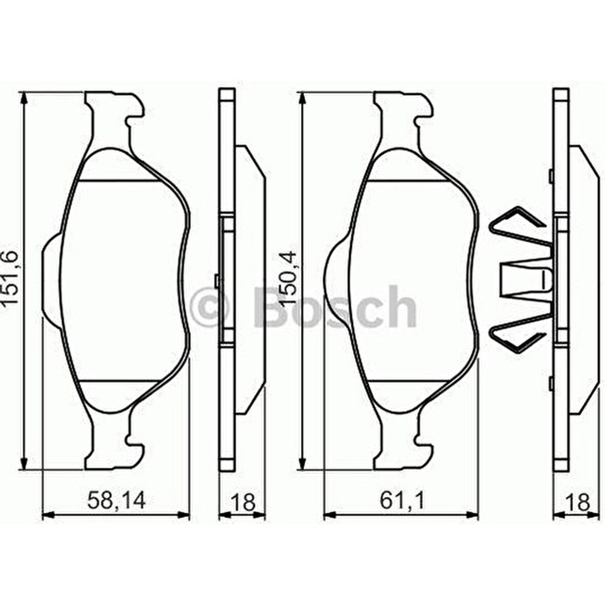Bosch Fren Balatası Ön 150Mm Fıesta V 1.25 16V 03