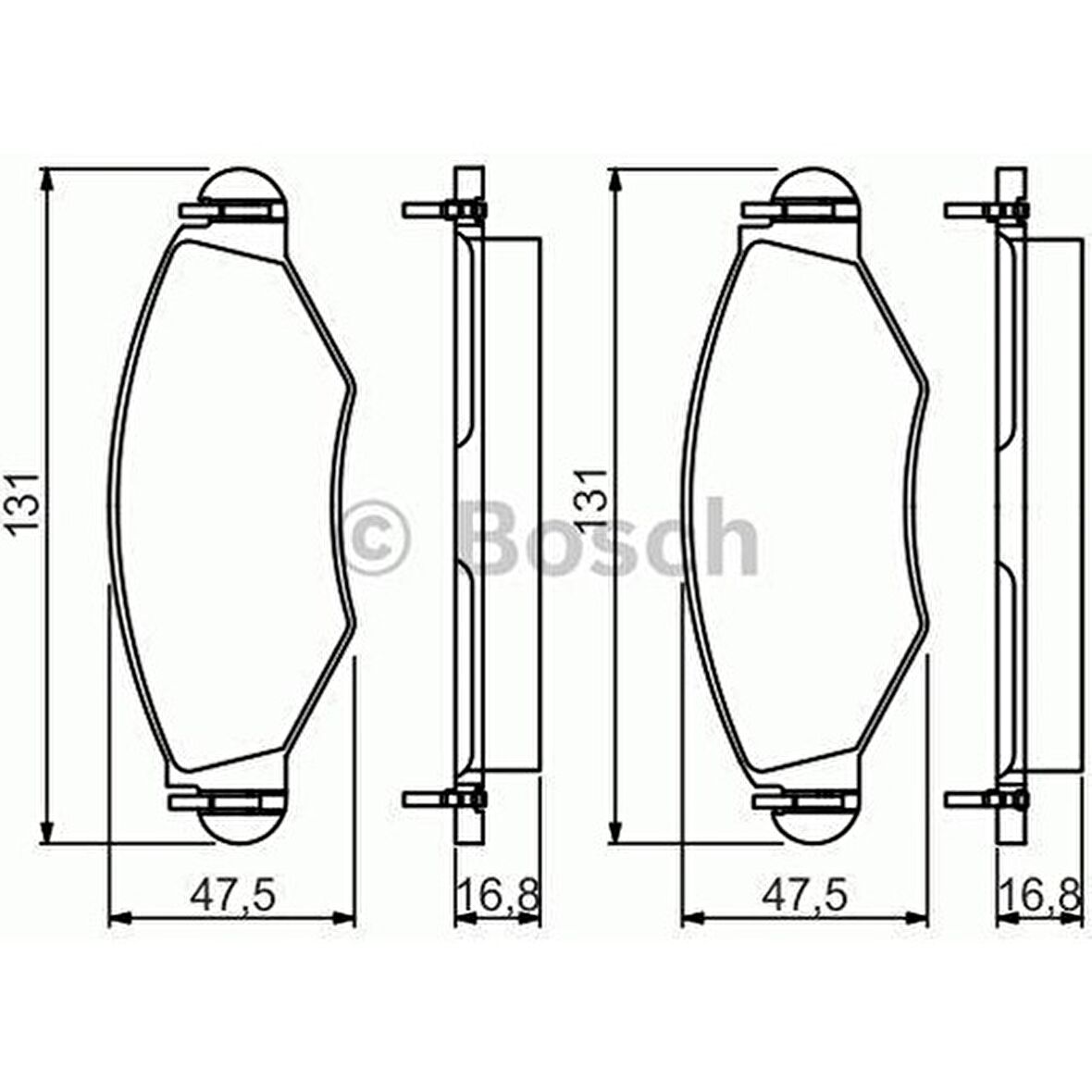 Bosch Fren Balatası Ön 131Mm 206 1.1 98