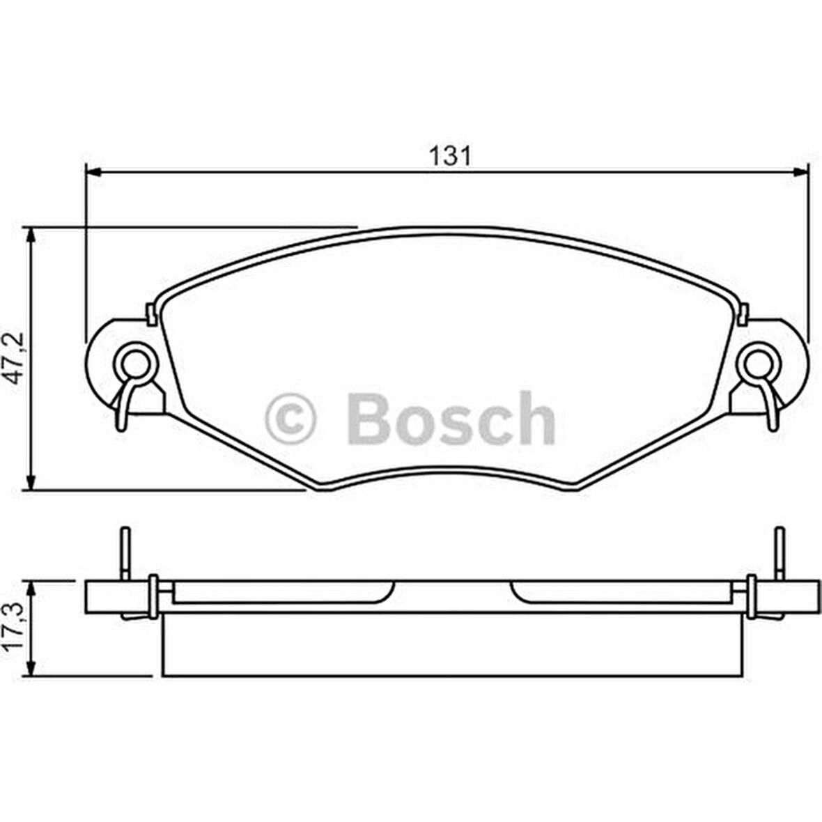 Bosch Fren Balatası Ön 130Mm 206 Hatchback 1.1 98