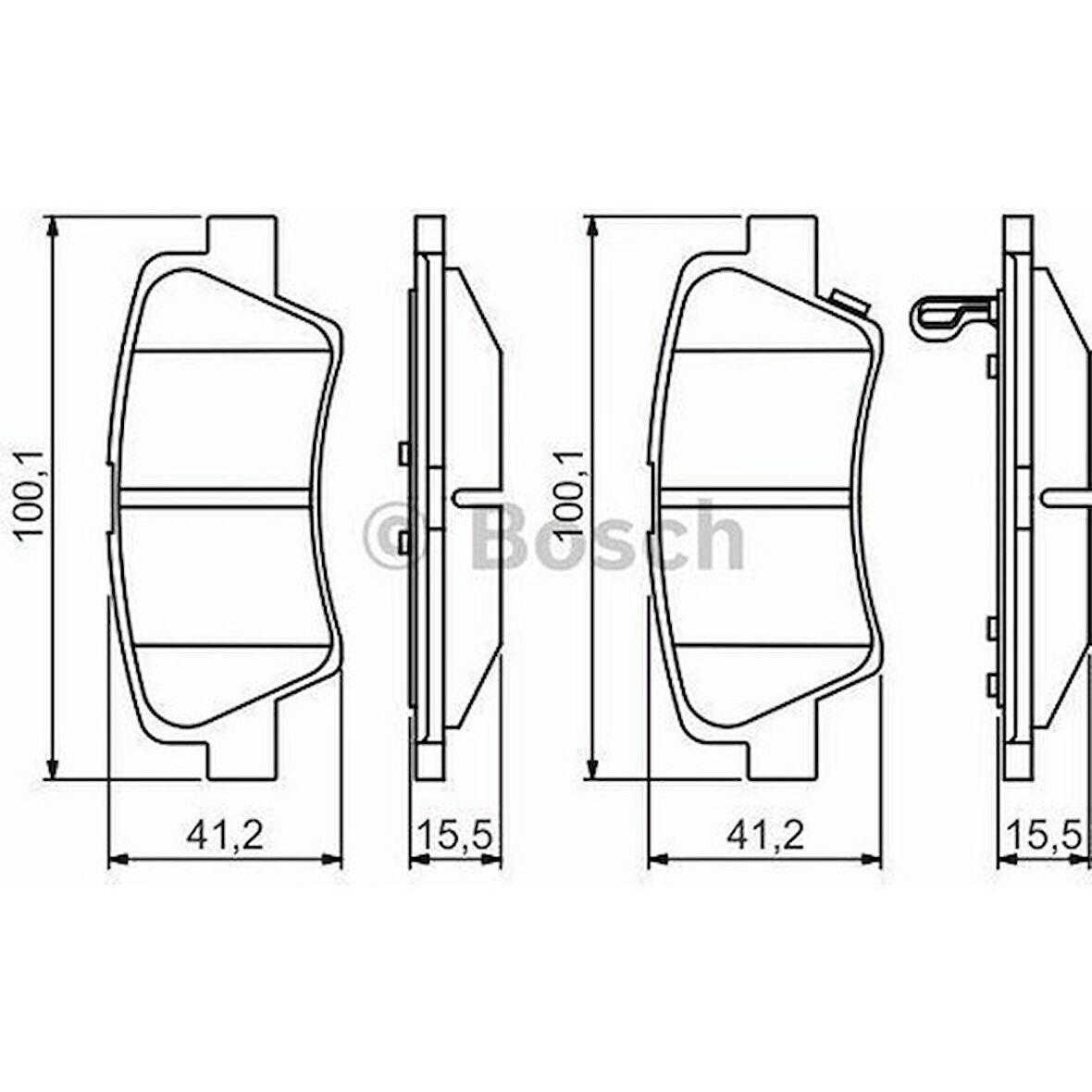 Bosch Fren Balatası Arka Accent Iv I30 1.4 11 E.No0986Tb3204