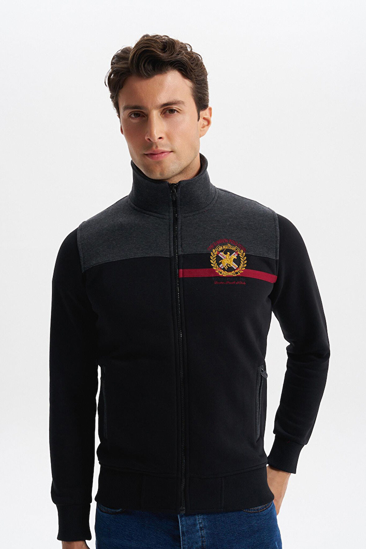 Arma Erkek Slim Fit Örme Basic 3 İplik Şardonlu Dik Yaka Tam Fermuar Mont – %70 Pamuk %30 Polyester K4MYO9378 