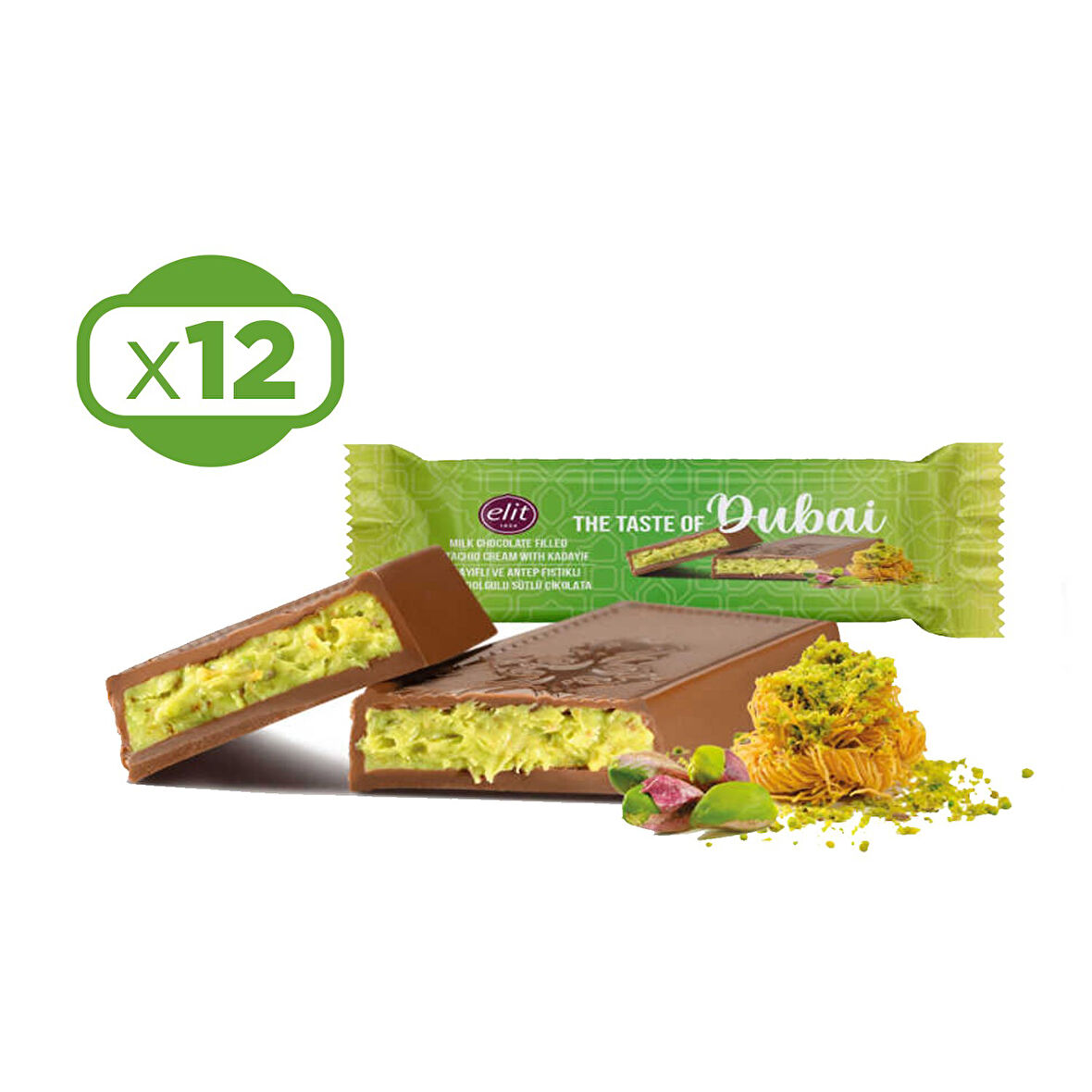 Elit Dubai Çikolatası 30 gr x 12 Adet