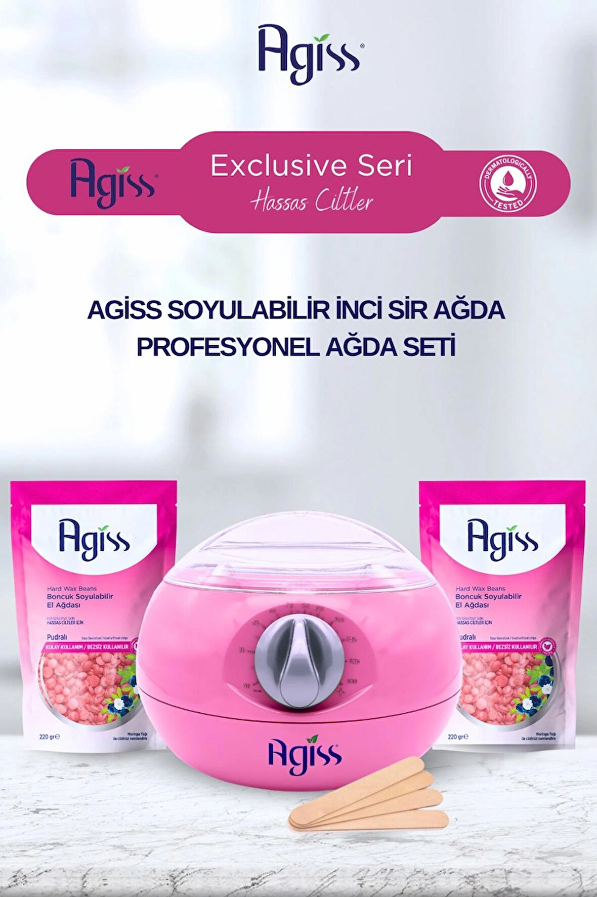 AGISS Exclusive Seri Hassas Ciltler İçin Soyulabilir İnci Sir Ağda Seti