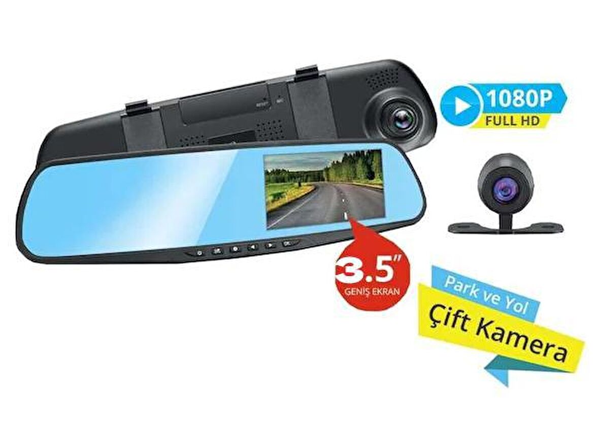 Piranha 1325 Full HD Araç İçi Kayıt ve Park Kamerası Dikiz Ayna