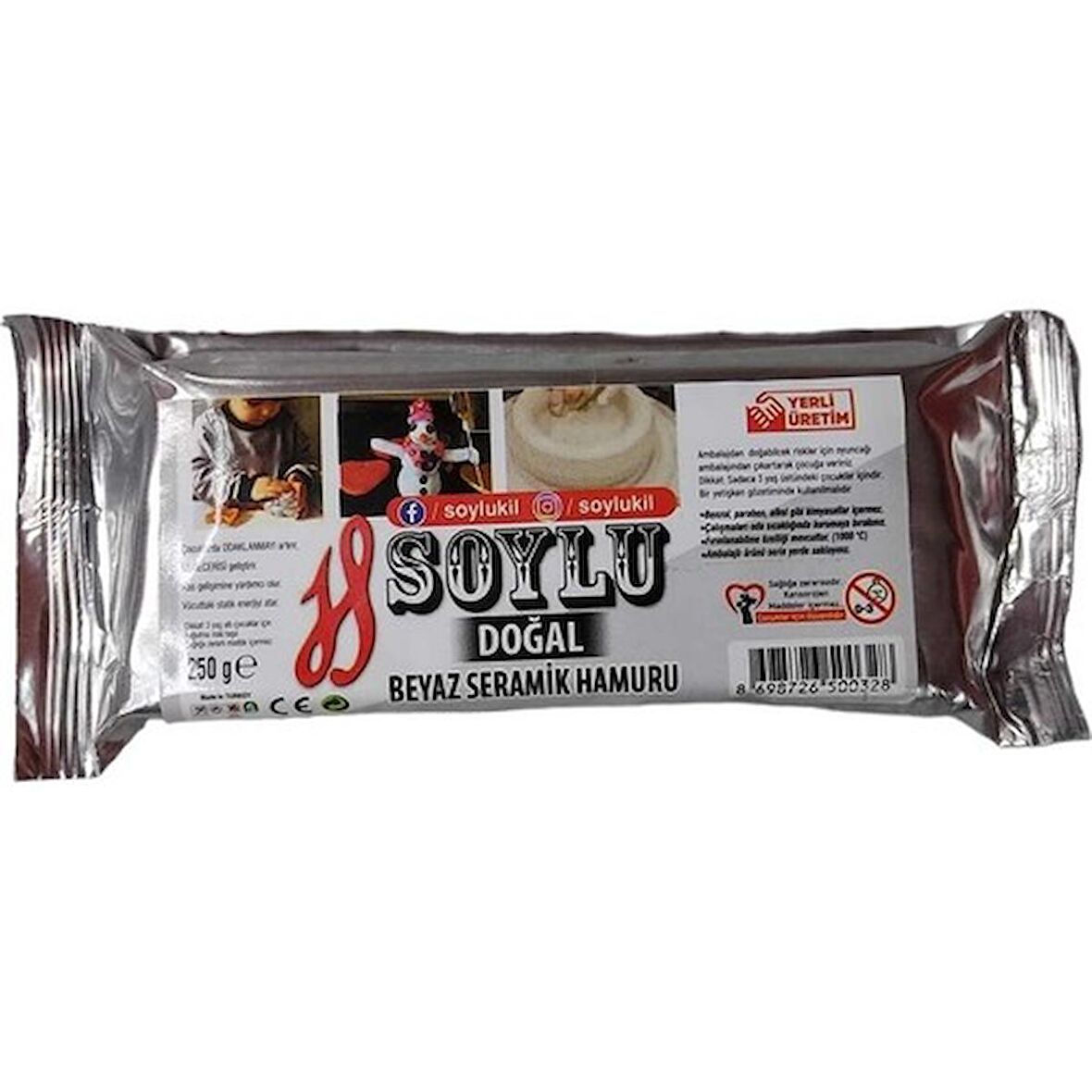 Soylu Doğal Seramik Hamuru 250 Gr - Beyaz