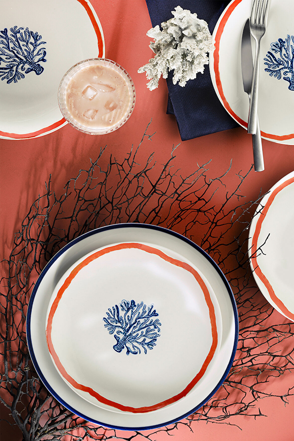 Kütahya Porselen Coastal Living 4 Parça 25 Cm Servis Tabağı 923