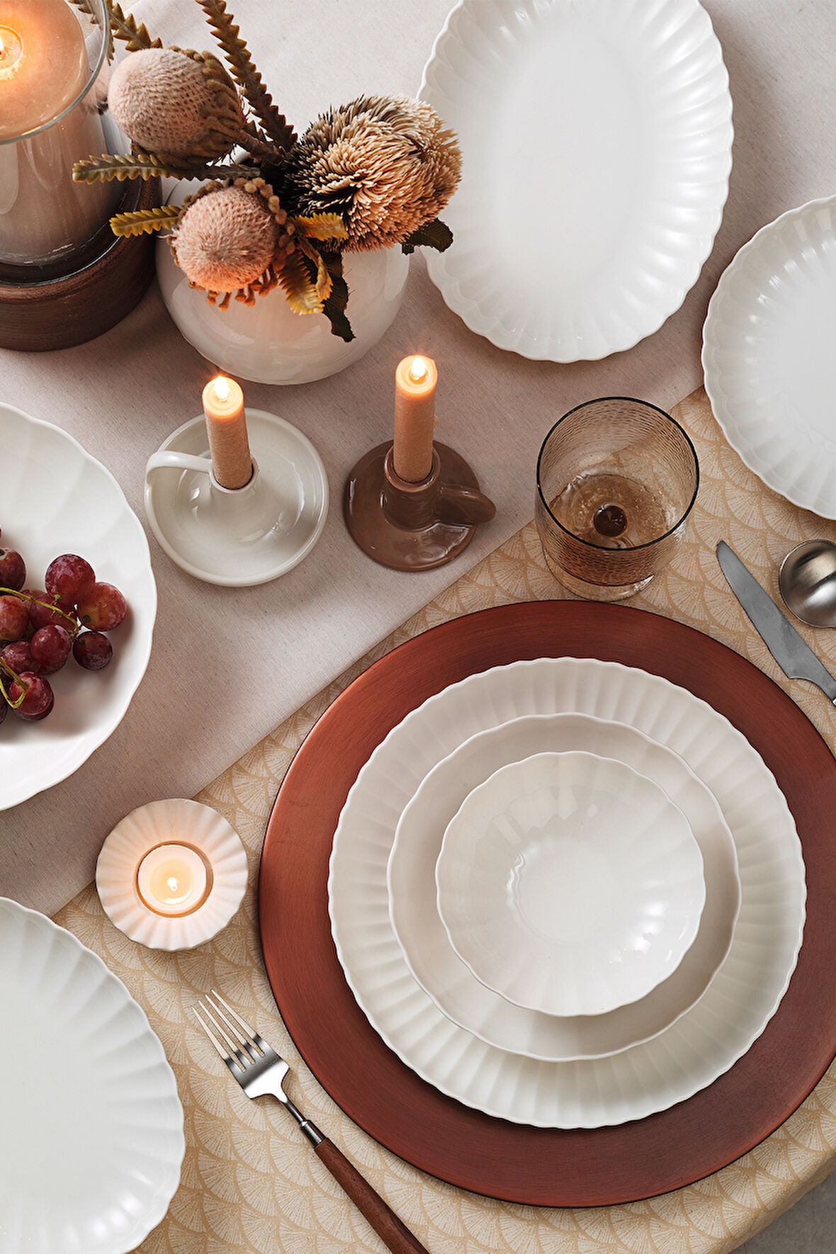 Kütahya Porselen Bone Luz 36 Parça 6 Kişilik Yemek Takımı