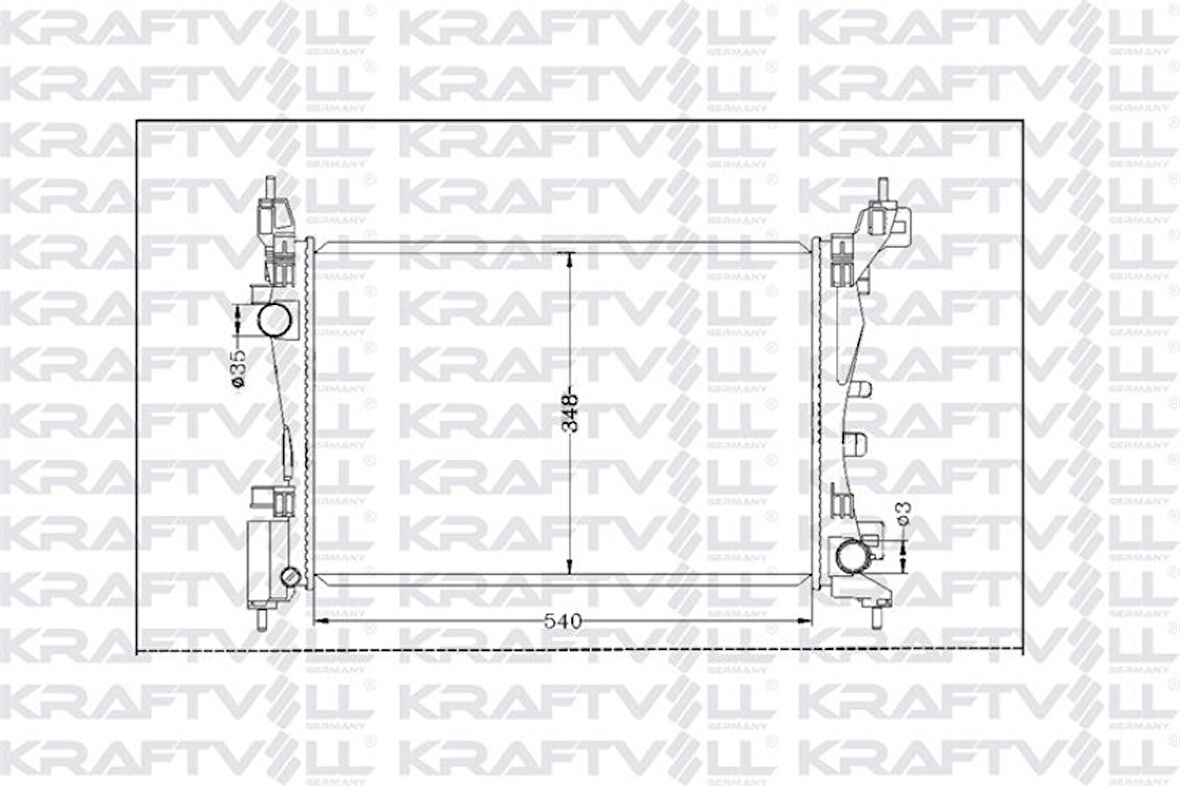 Fiat Motor Radyatoru (mekanık) Grande Punto Punto Evo 1,2 / 1,4 05> - Kraftvoll 08040155