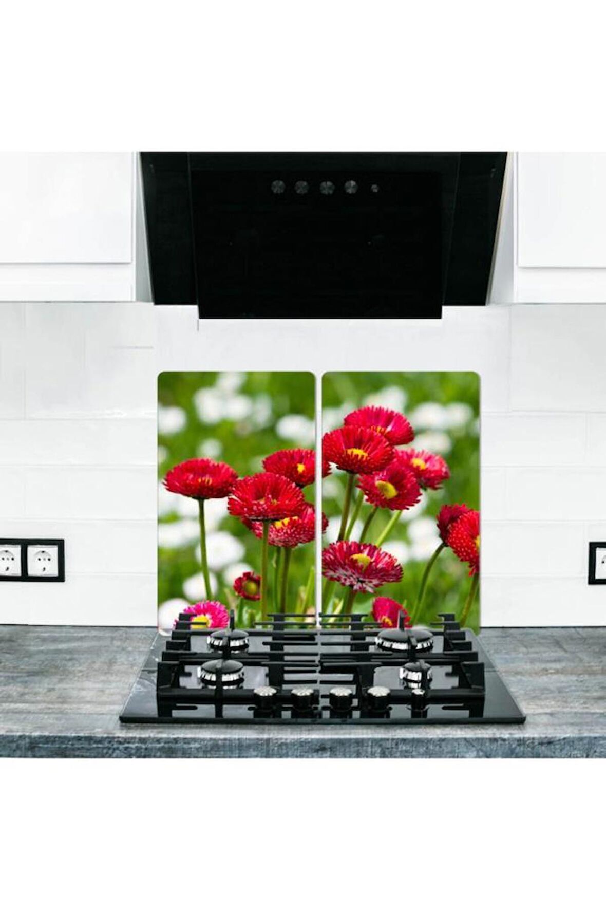 2' li 30x52 cm Cam Ocak Koruyucu Cam Kesme Tahtası Model 191 