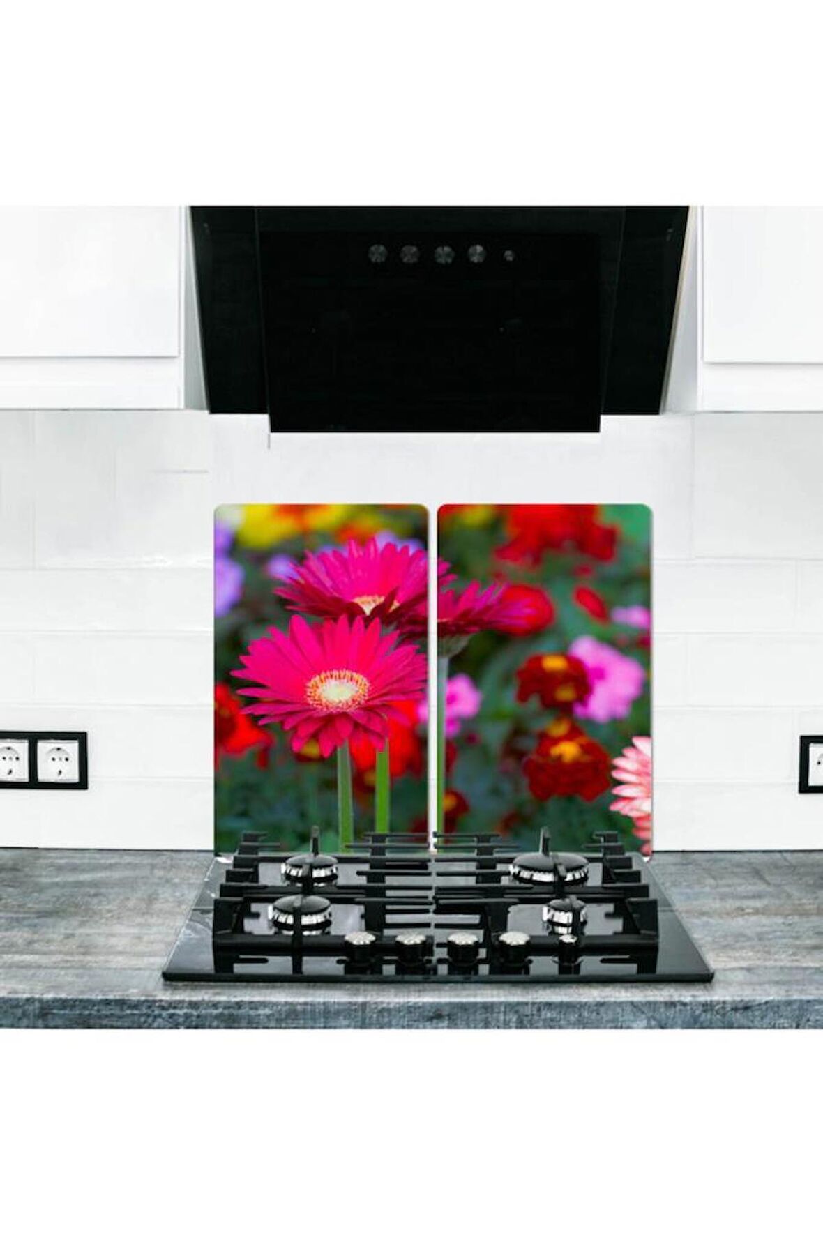 2' li 30x52 cm Cam Ocak Koruyucu Cam Kesme Tahtası Model 357 