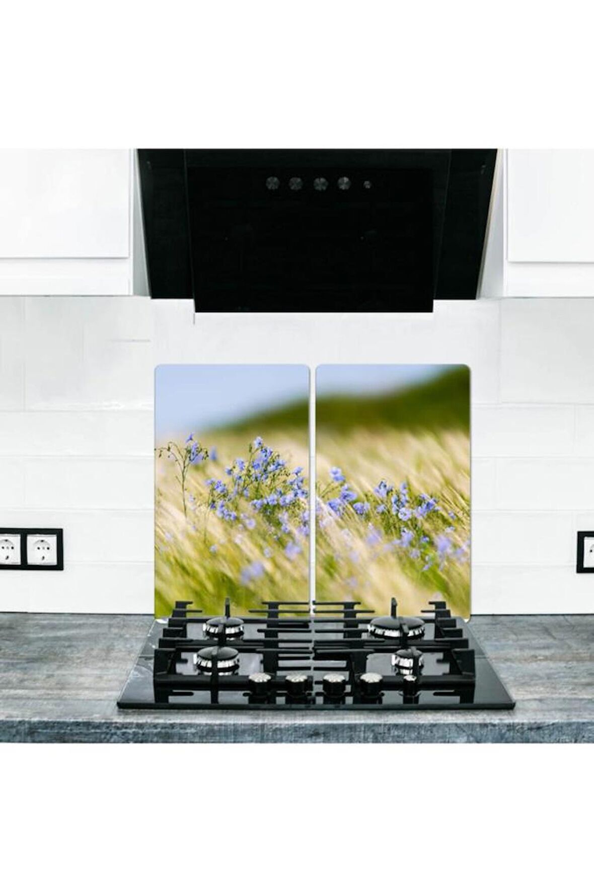 2' li 30x52 cm Cam Ocak Koruyucu Cam Kesme Tahtası Model 186 