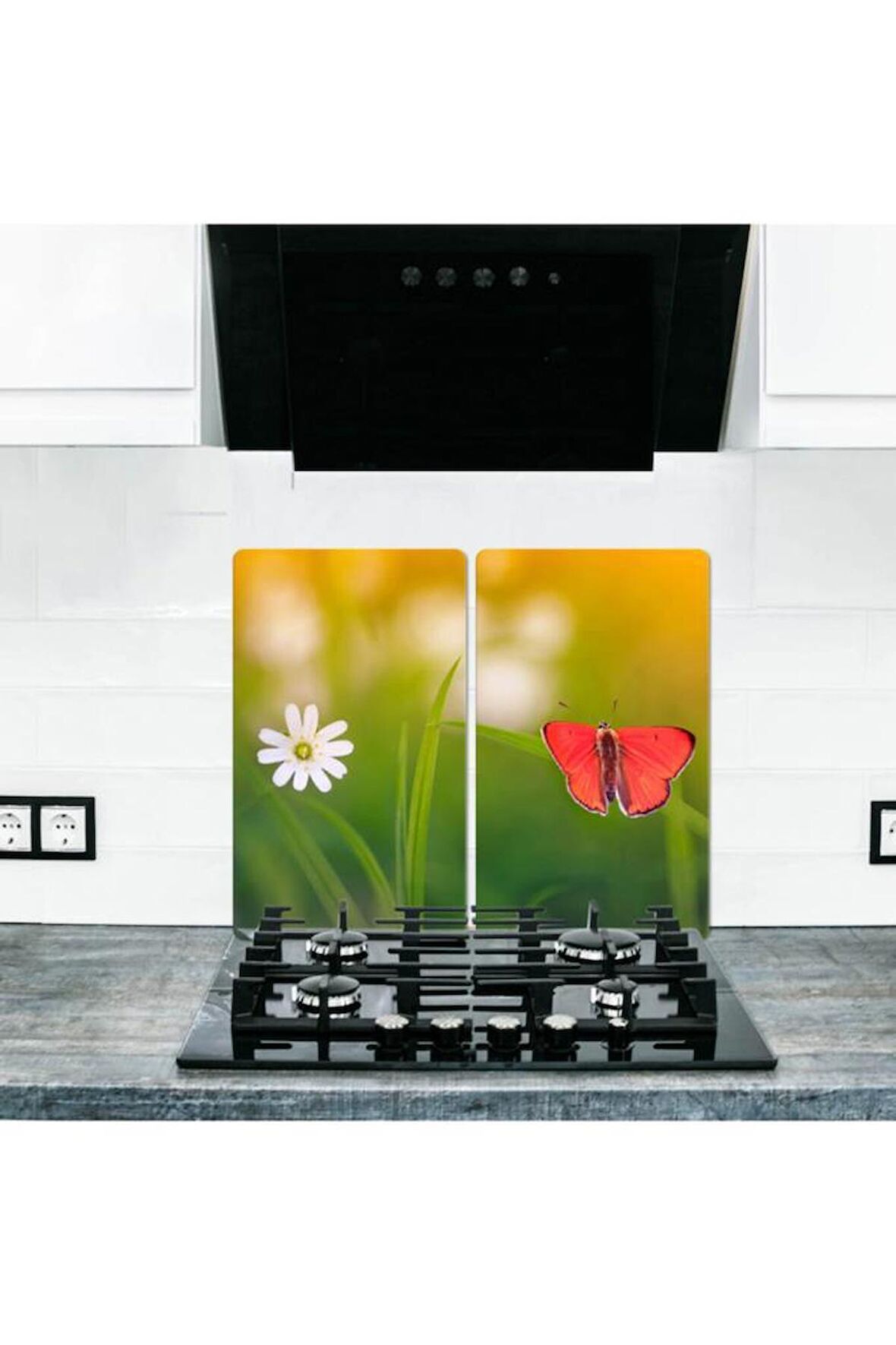 2' li 30x52 cm Cam Ocak Koruyucu Cam Kesme Tahtası Model 349 