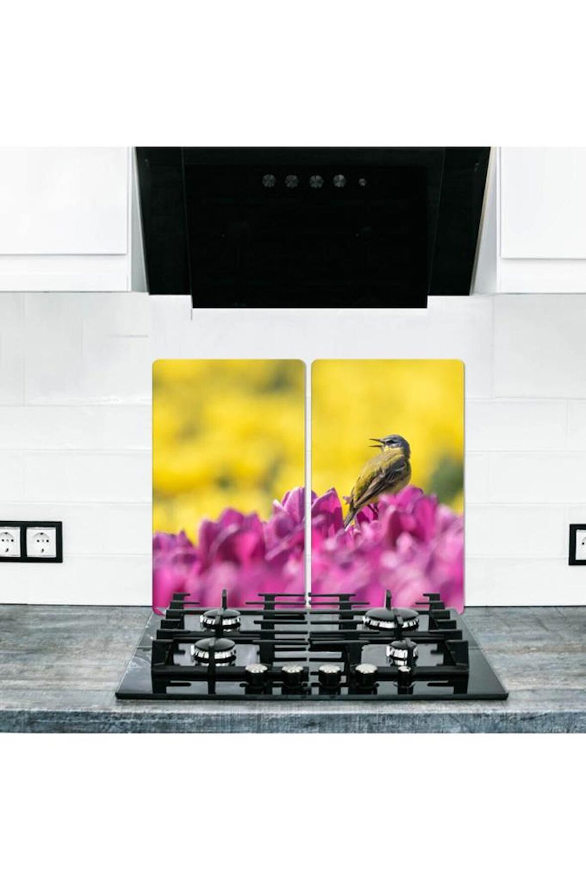 2' li 30x52 cm Cam Ocak Koruyucu Cam Kesme Tahtası Model 347 