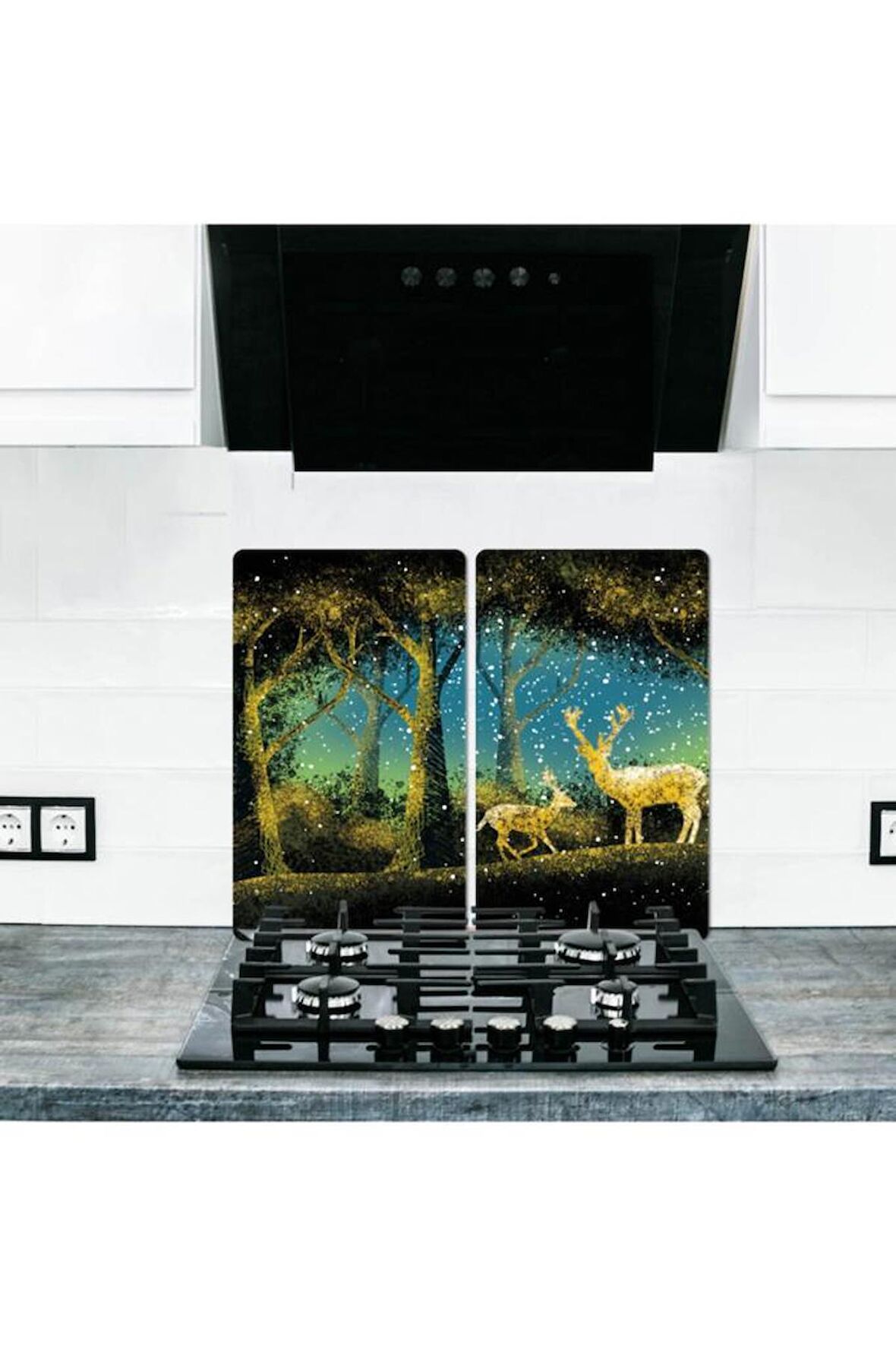 2' li 30x52 cm Cam Ocak Koruyucu Cam Kesme Tahtası Model 380 