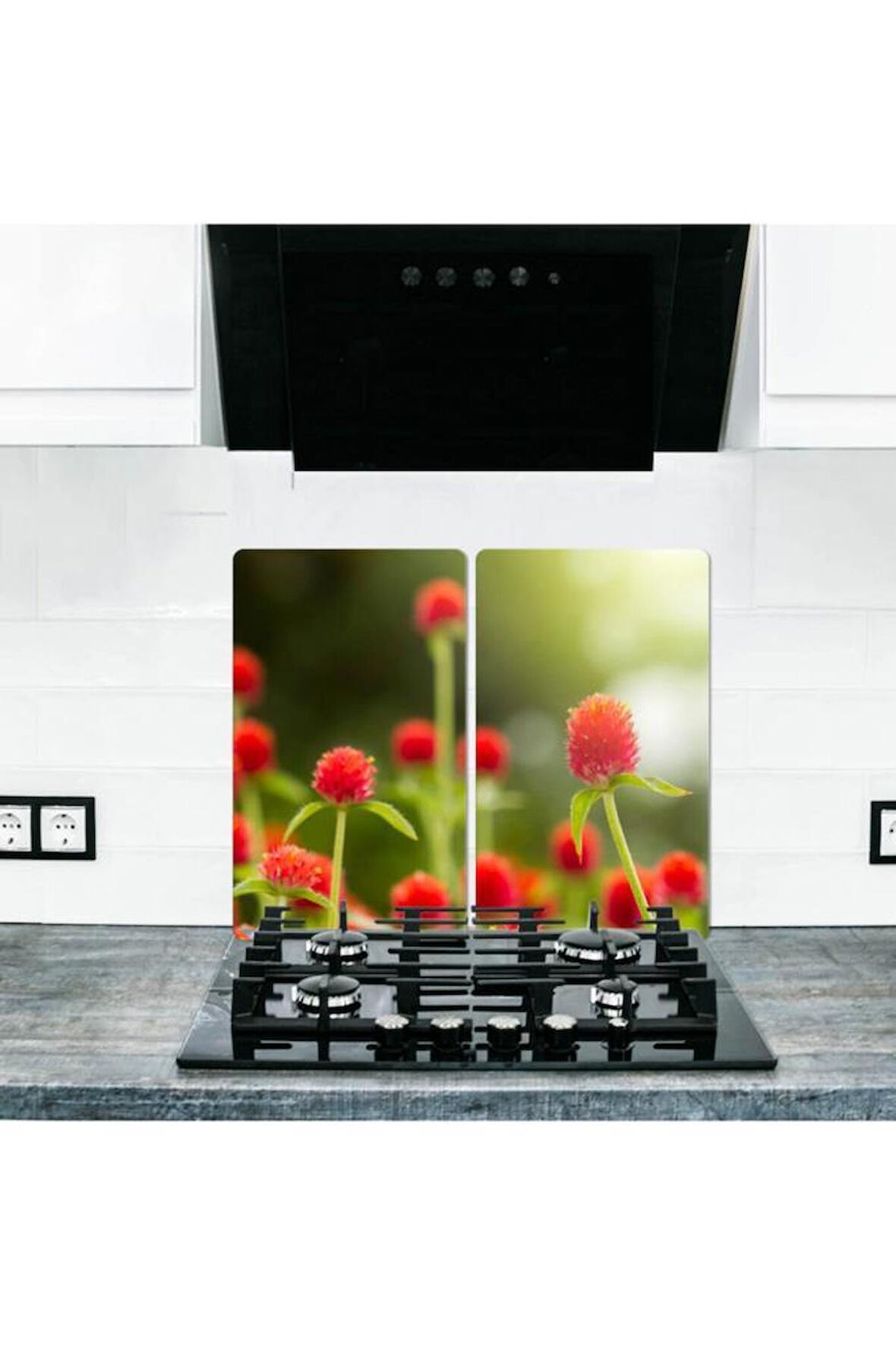 2' li 30x52 cm Cam Ocak Koruyucu Cam Kesme Tahtası Model 197 