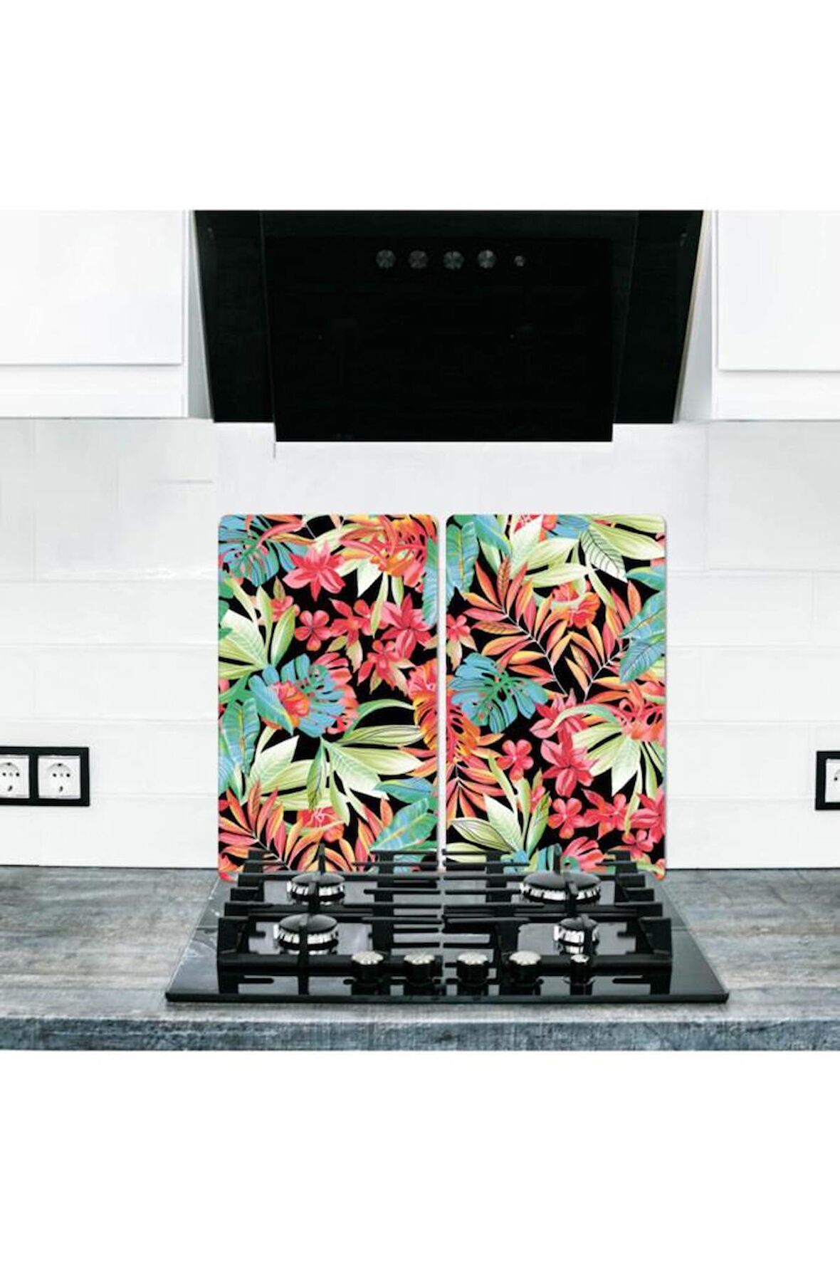 2' li 30x52 cm Cam Ocak Koruyucu Cam Kesme Tahtası Model 388 