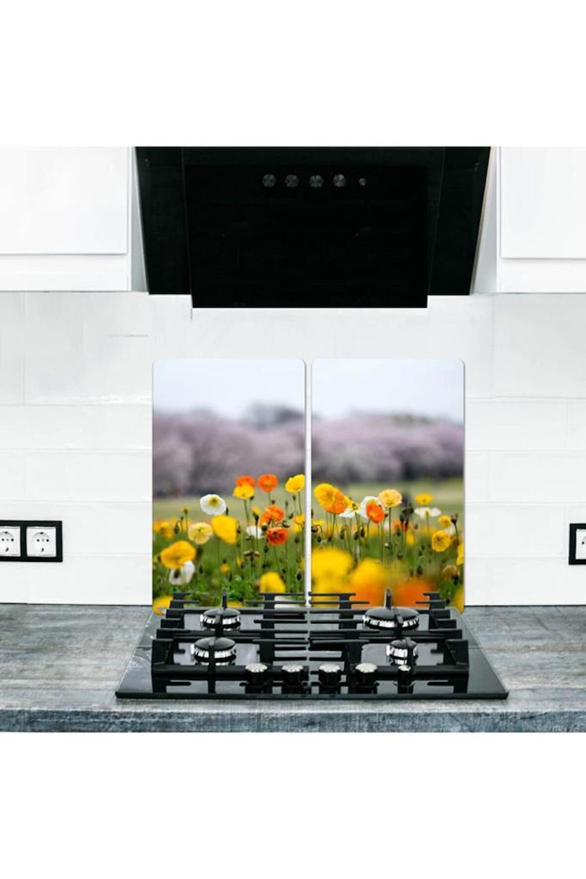 2' li 30x52 cm Cam Ocak Koruyucu Cam Kesme Tahtası Model 193 