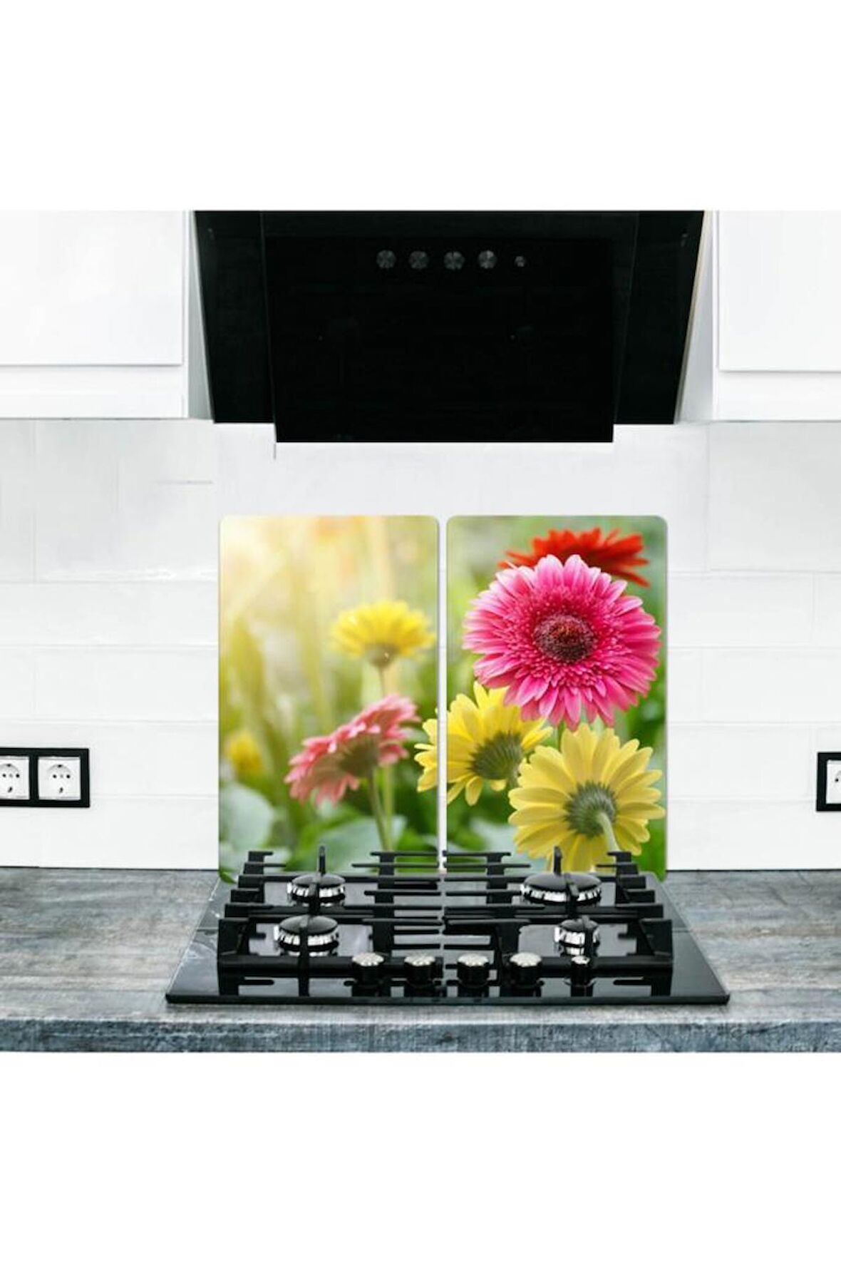 2' li 30x52 cm Cam Ocak Koruyucu Cam Kesme Tahtası Model 341 