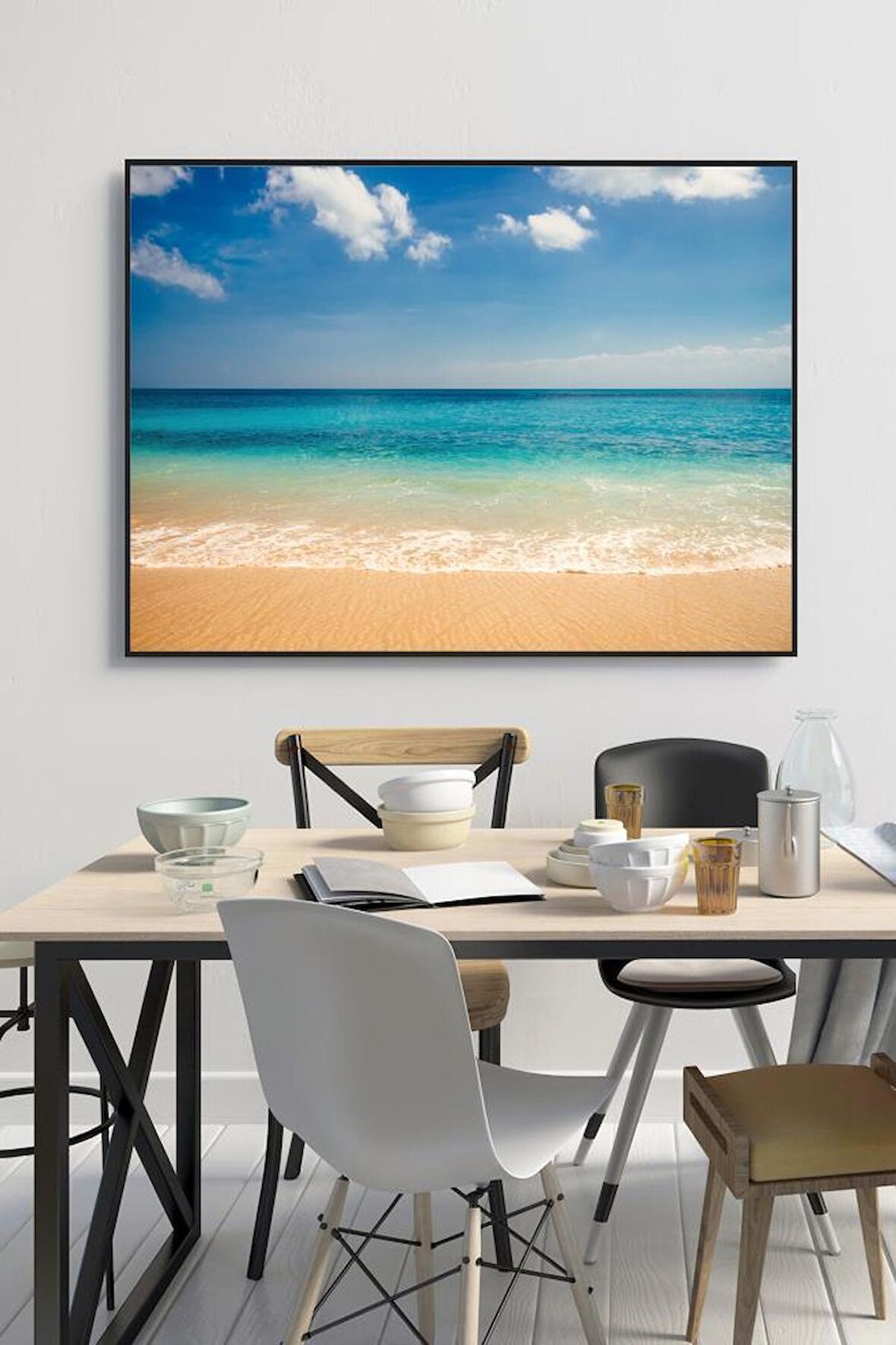 60 x 70 cm Bali Desenli Cam Tablo 4mm Temperli Camdır