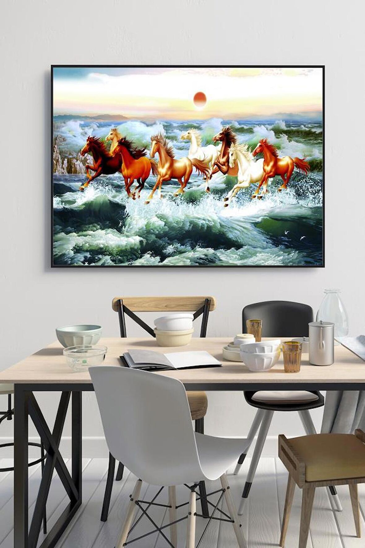 60 x 70 cm Model 158 Desenli Cam Tablo 4mm Temperli Camdır