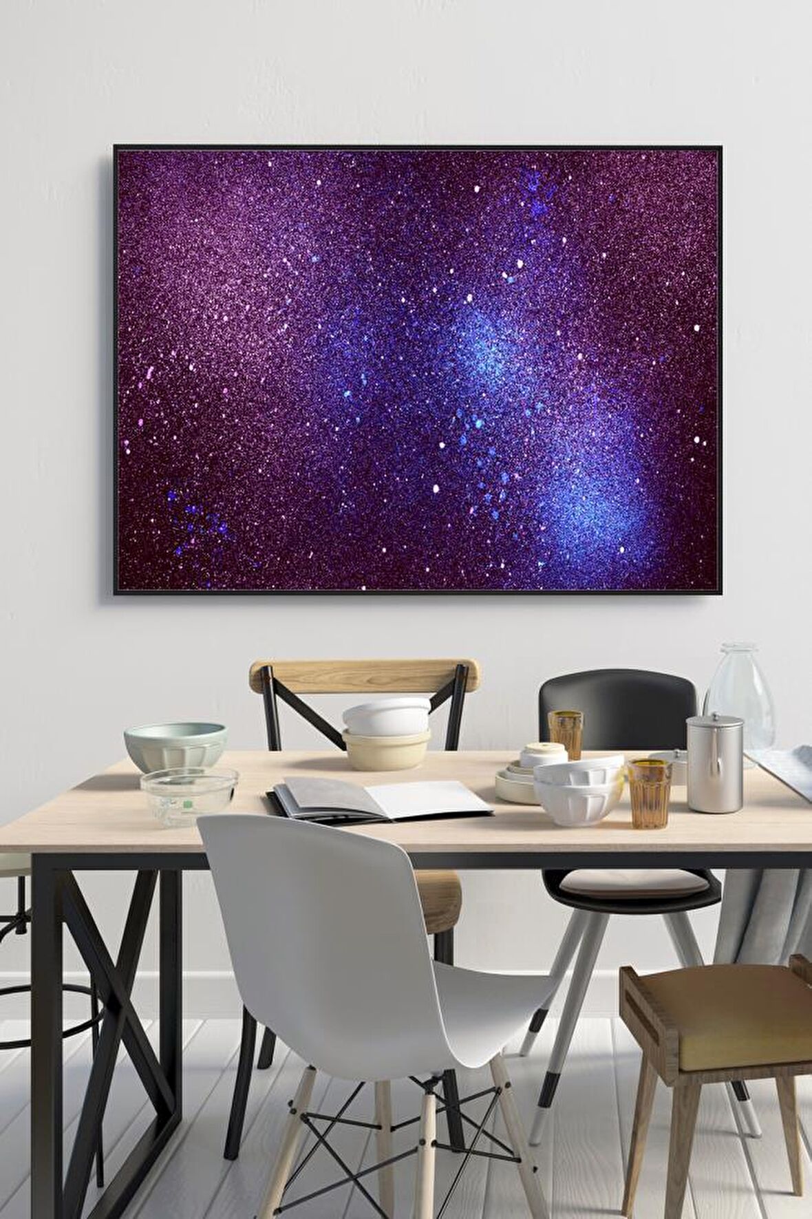 50 x 60 cm Galaxy Desenli Cam Tablo 4mm Temperli Camdır