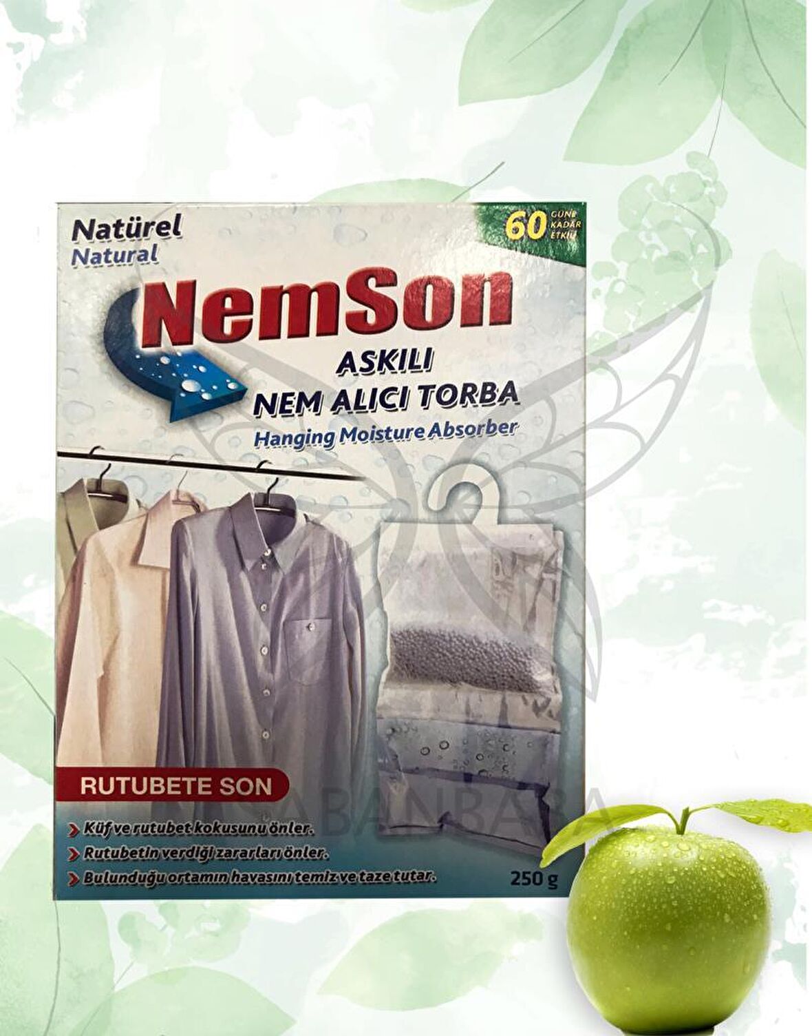 250 gr Nemson Askılı Nem Alıcı Yeşil elma