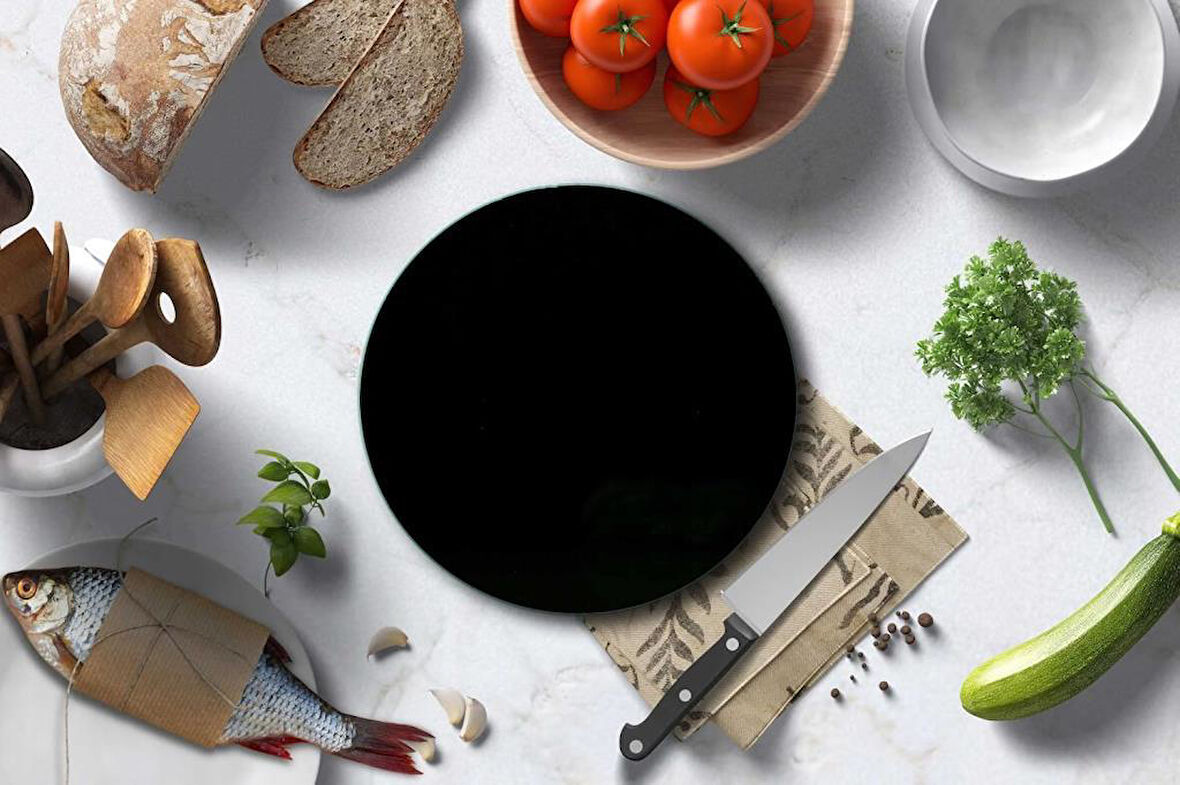 CAM KESME TAHTASI DÜZ SİYAH ÇAP 32 CM 