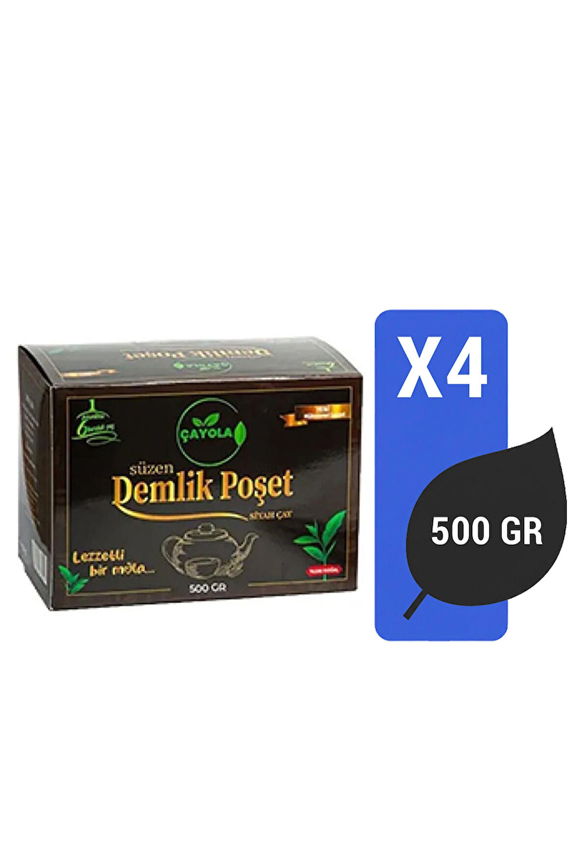 Çayola Süzen Demlik Poşet Premium Siyah Çay 500 Gr X 4 Adet