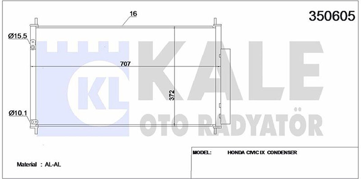 Honda Klima Radyatoru Honda CIVIC 2012> - Kale 350605