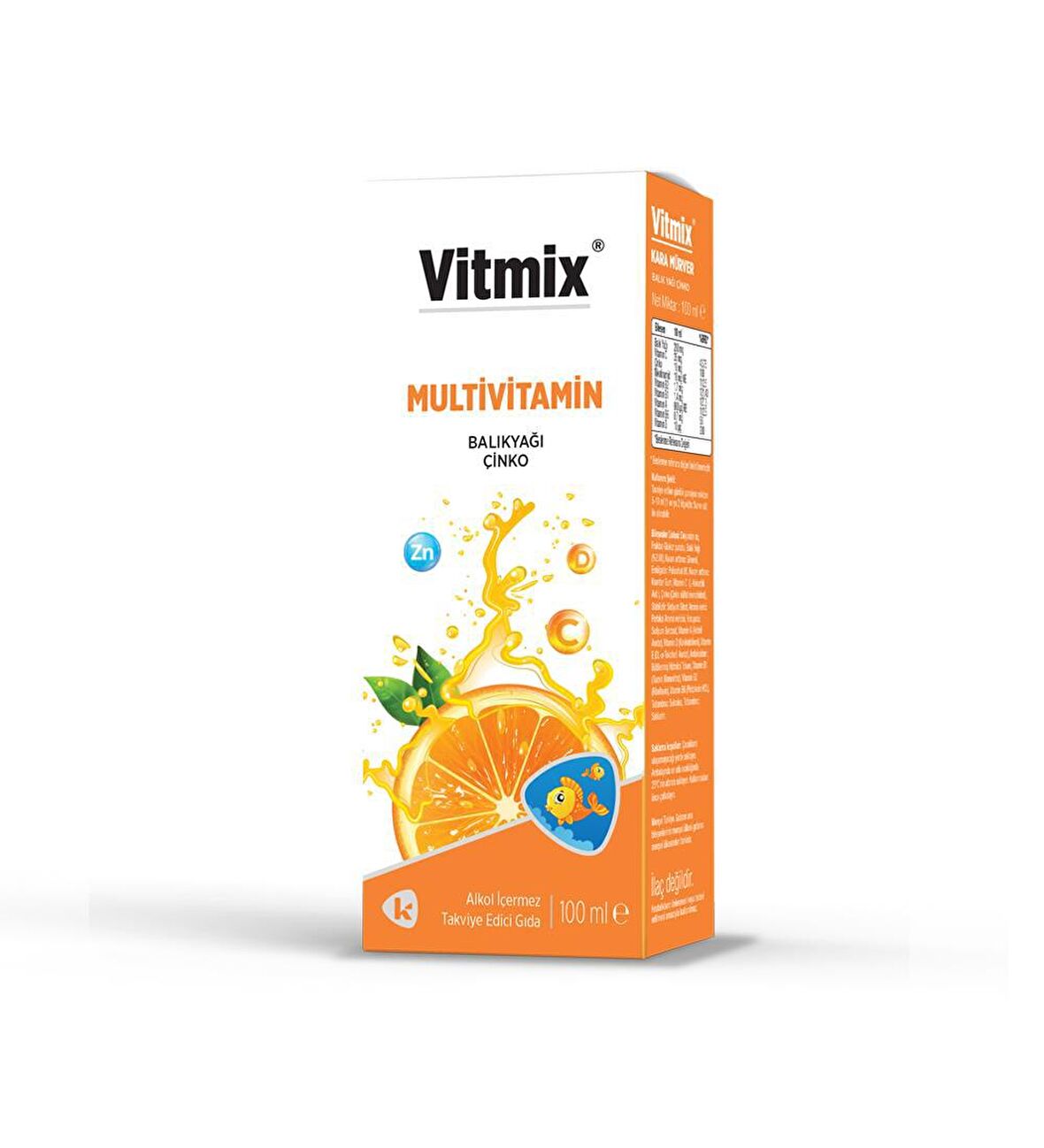 Vitmix Multivitamin Balık Yağı Portakal Aromalı 100 Ml