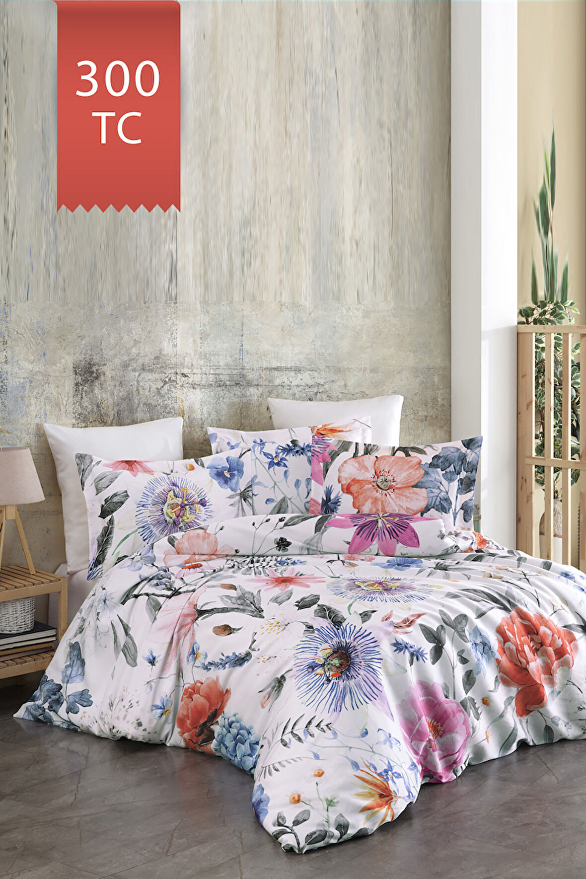 Varol Royal Saten 300TC Nevresim Takımı (Çift Nevresimli) Family Size  - MİRANDA