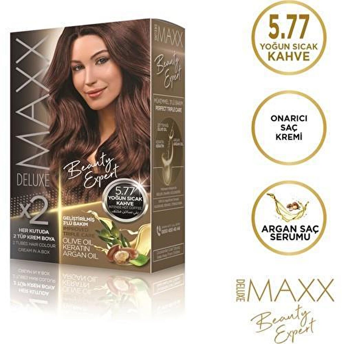 Maxx Deluxe Krem Saç Boyası 5.77 Yoğun Sıcak Kahve