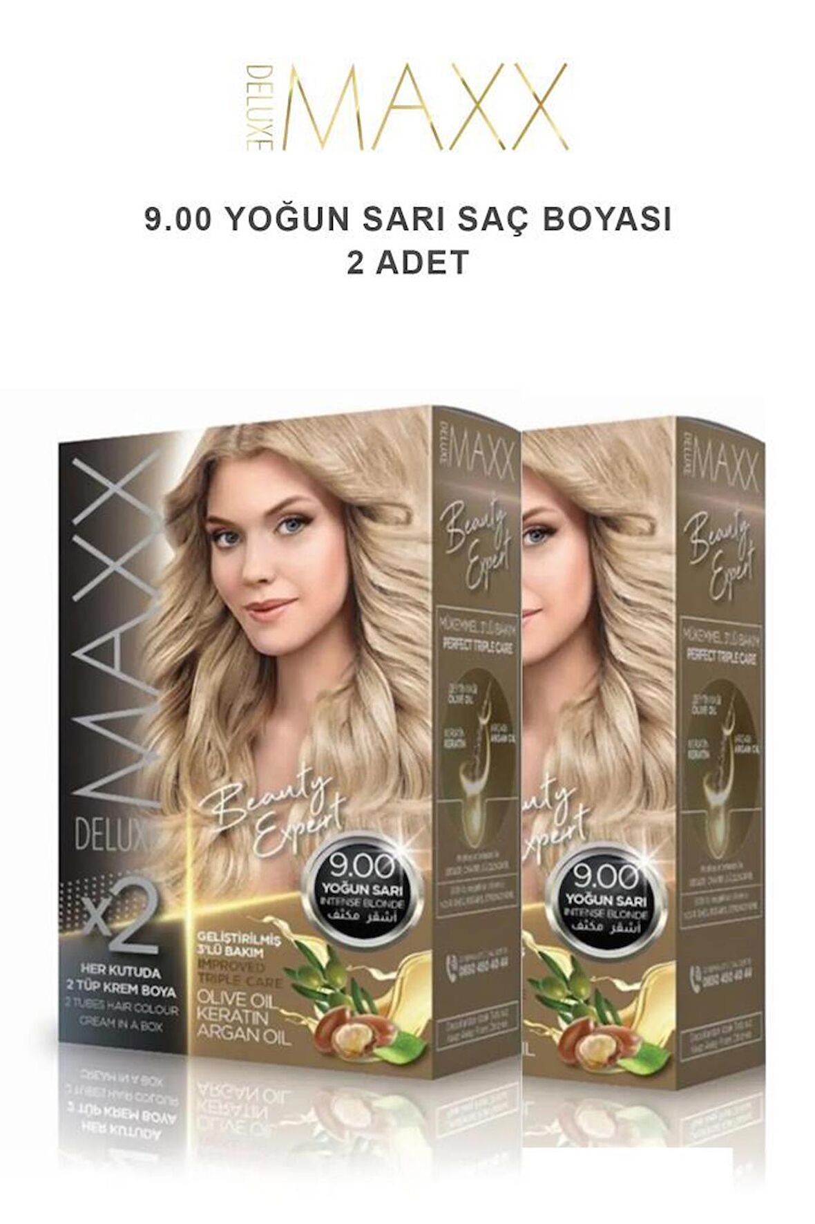 Maxx Deluxe Saç Boyası 9.00 Yoğun Sarı X2