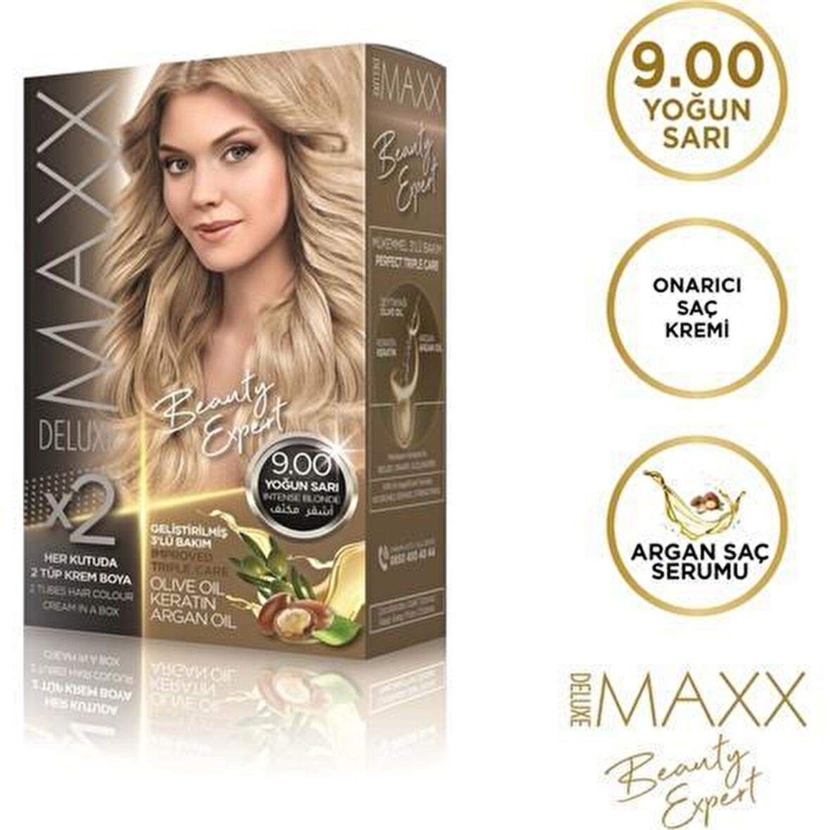 Maxx Deluxe Krem Saç Boyası 9.00 Yoğun Sarı