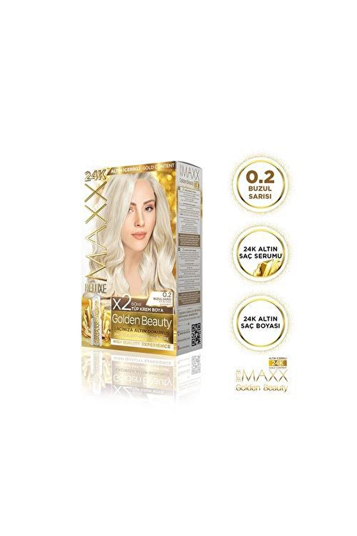 Maxx Deluxe Golden Altın İçerikli Saç Boyası 0.2 Buzul Sarısı