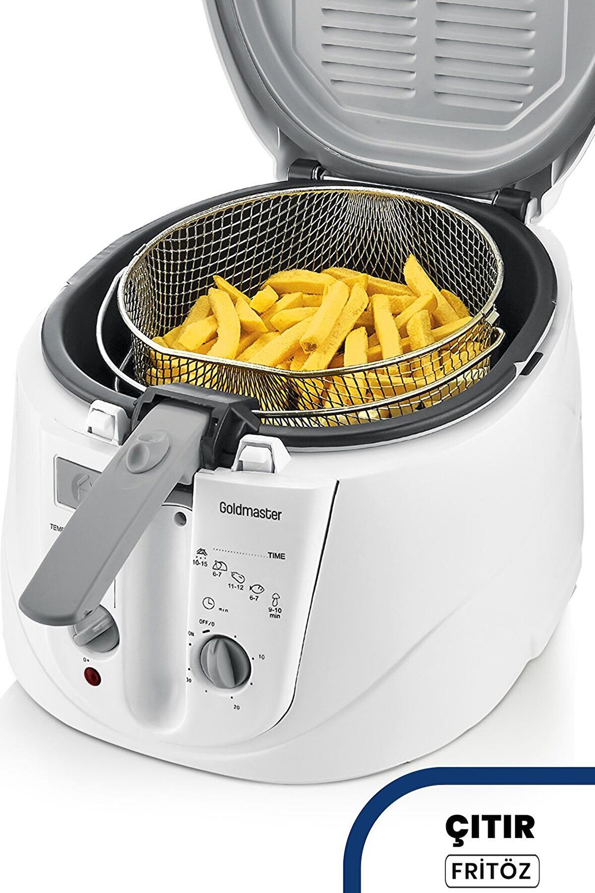 GoldMaster Çıtırr 2000 Watt 2.5 Litre Paslanmaz Çelik Ayarlanabilir Çıkarılabilir Fritöz