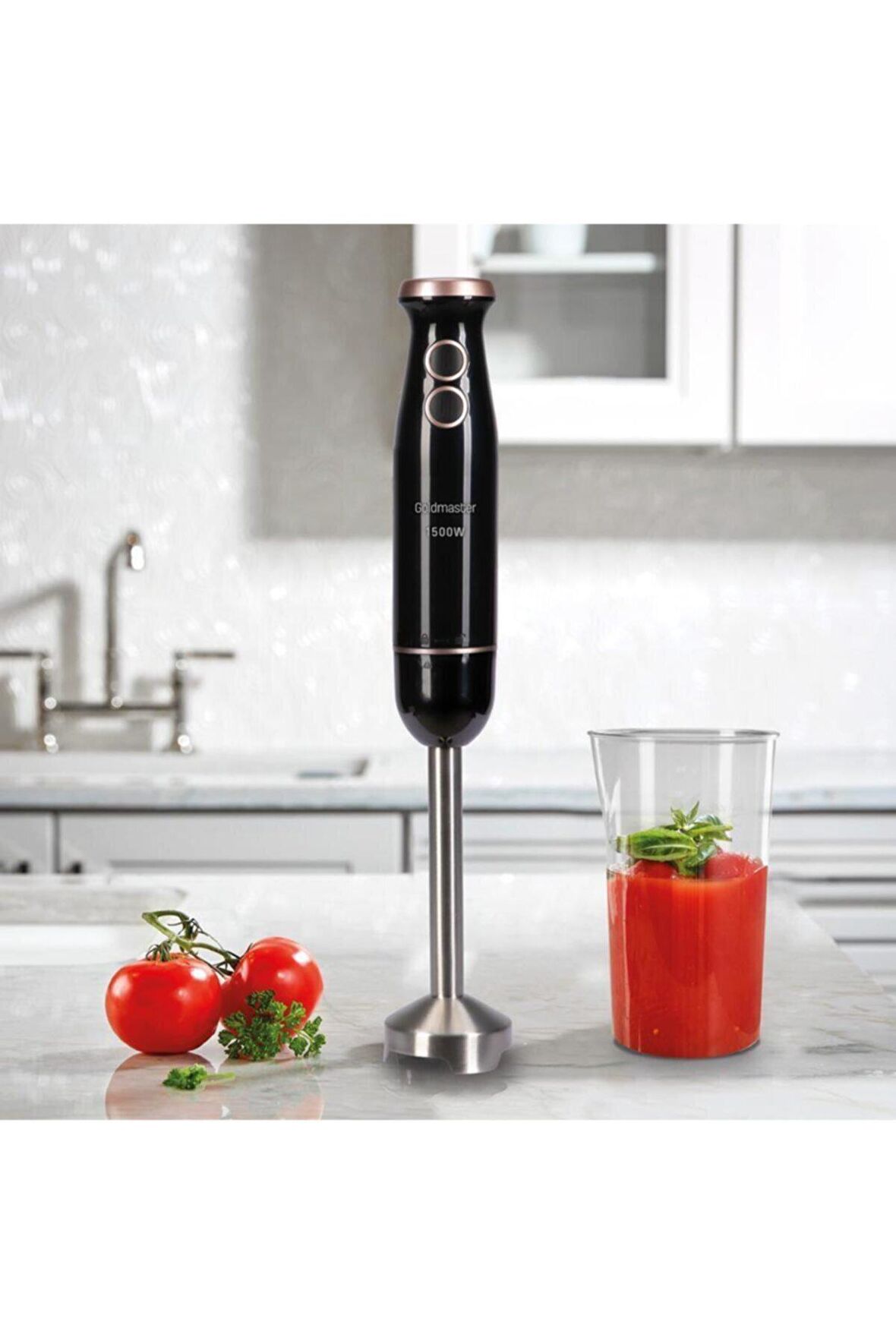 Bestmix Hazneli 1500w 4 Bıçaklı Paslanmaz Çubuk El Blender Seti Gm7272