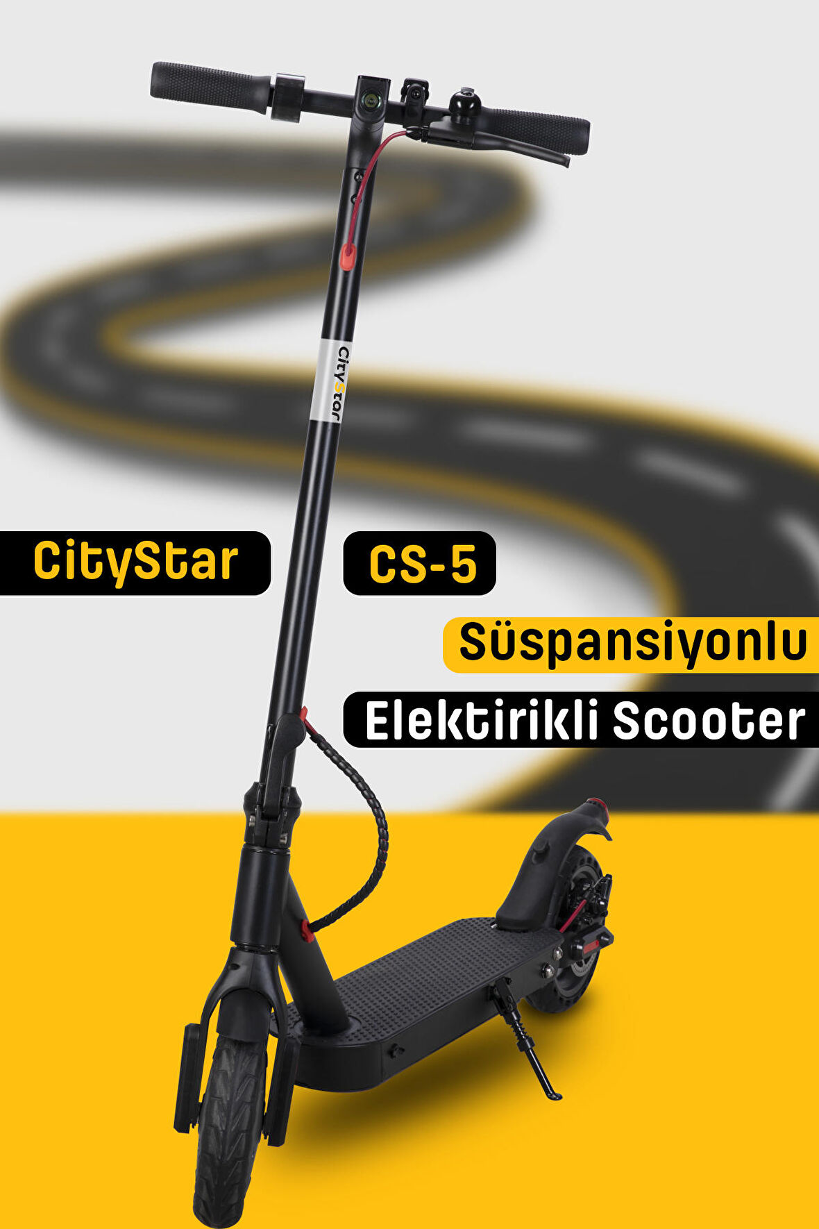 süspansiyonlu güçlü motor Elektrikli scooter
