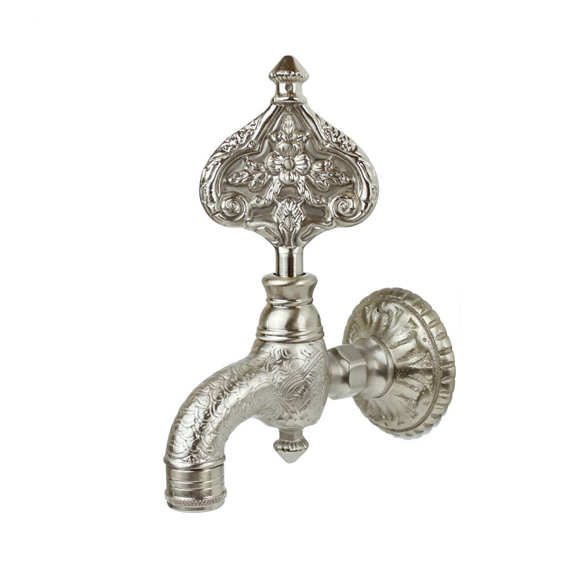 FKN Desenli Perlatörlü Mat Krom İnox Saten Osmanlı Musluk