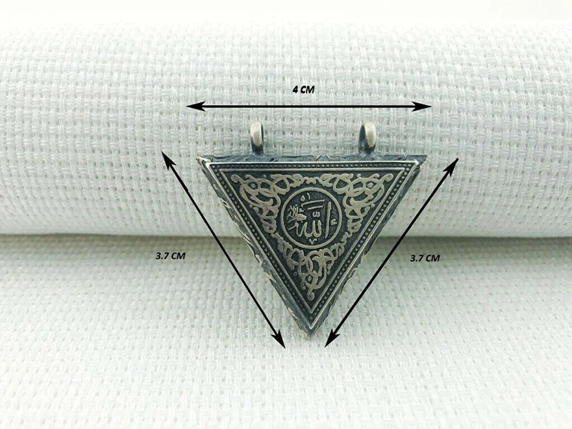 Allah Yazılı Cevşeni Kebir Dualı 925 Ayar Gümüş Erkek Kolye Ucu